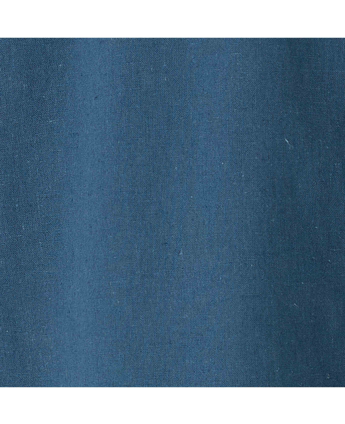 Men's Dark Blue Linen Cotton Classic Fit Short Sleeve Casual Shirt fabric detail