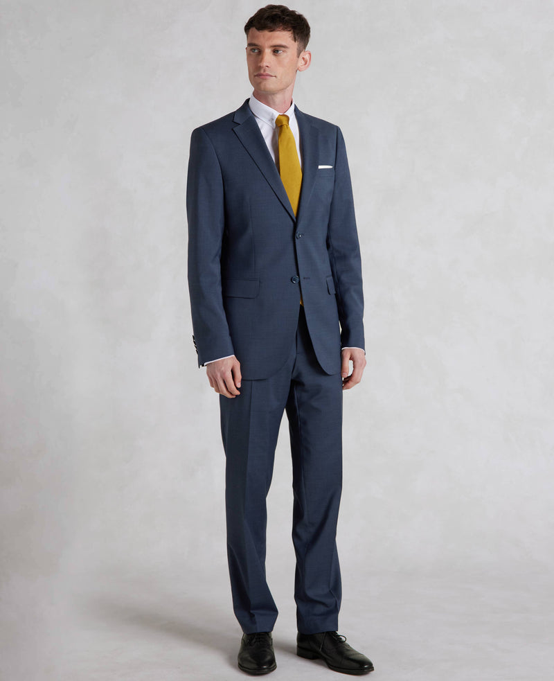 Dark Blue Wool-Blend Tailored Suit