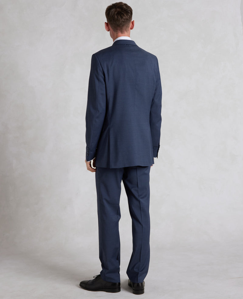 Dark Blue Wool-Blend Tailored Suit