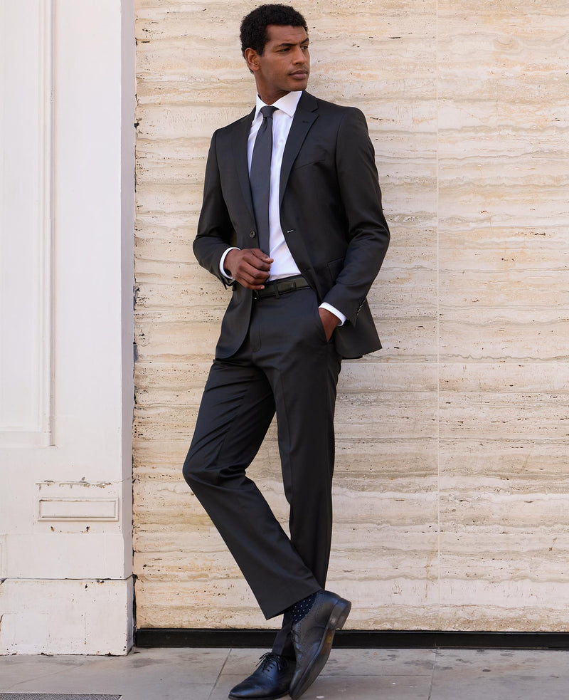 Dark Brown Wool Blend Tailored Suit