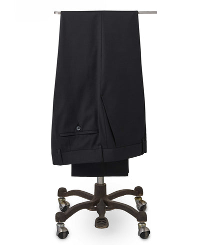 Dark Brown Wool Blend Tailored Suit Trousers