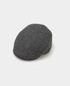 Dark Grey Herringbone Wool Flat Cap