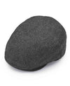 Dark Grey Herringbone Wool Flat Cap