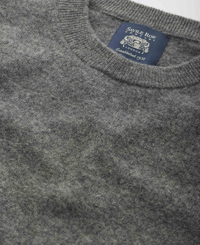 dark grey merino wool cashmere crew neck jumper mkw565dgy Detail