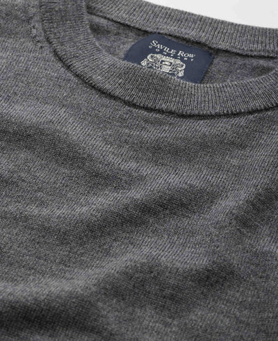 Dark Grey Merino Wool Crew Neck Jumper