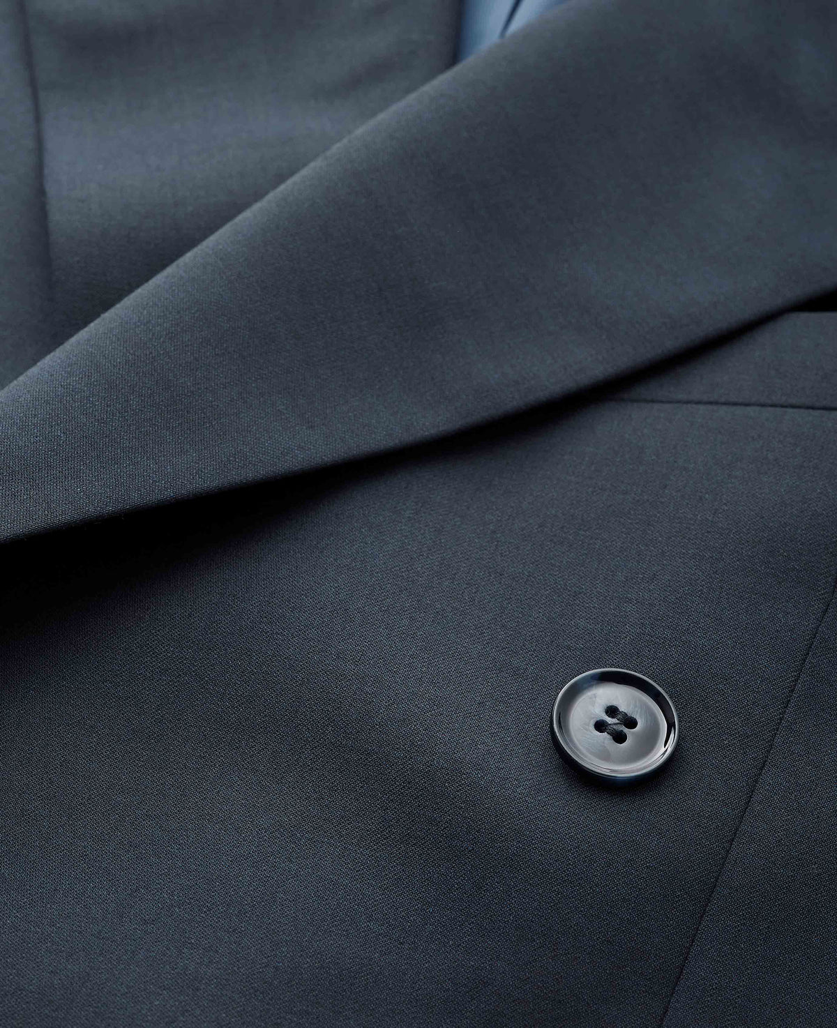 Dark Navy Wool Blend Tailored Double Breasted Suit