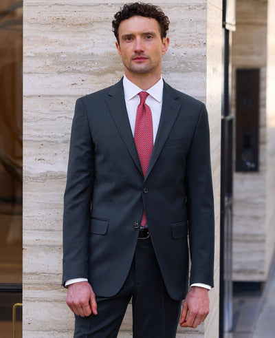 Dark Navy Wool Blend Tailored Suit