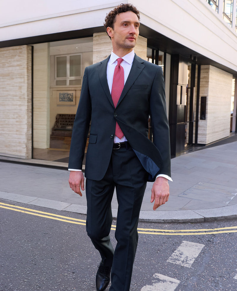 Dark Navy Wool Blend Tailored Suit