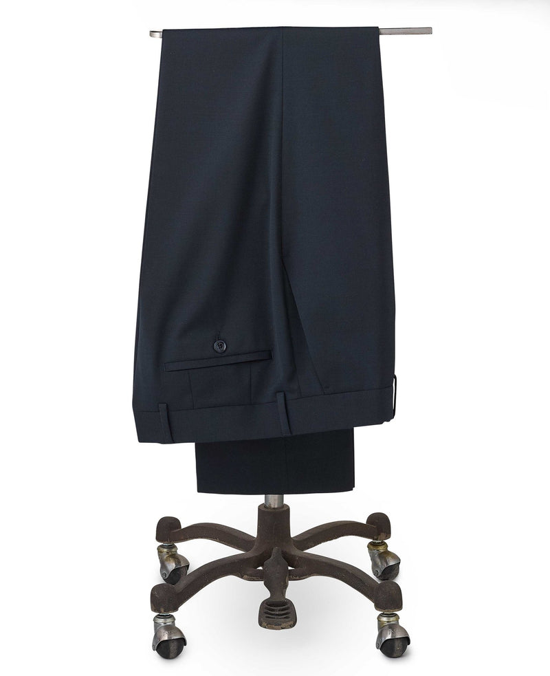 Dark Navy Wool Blend Tailored Trousers
