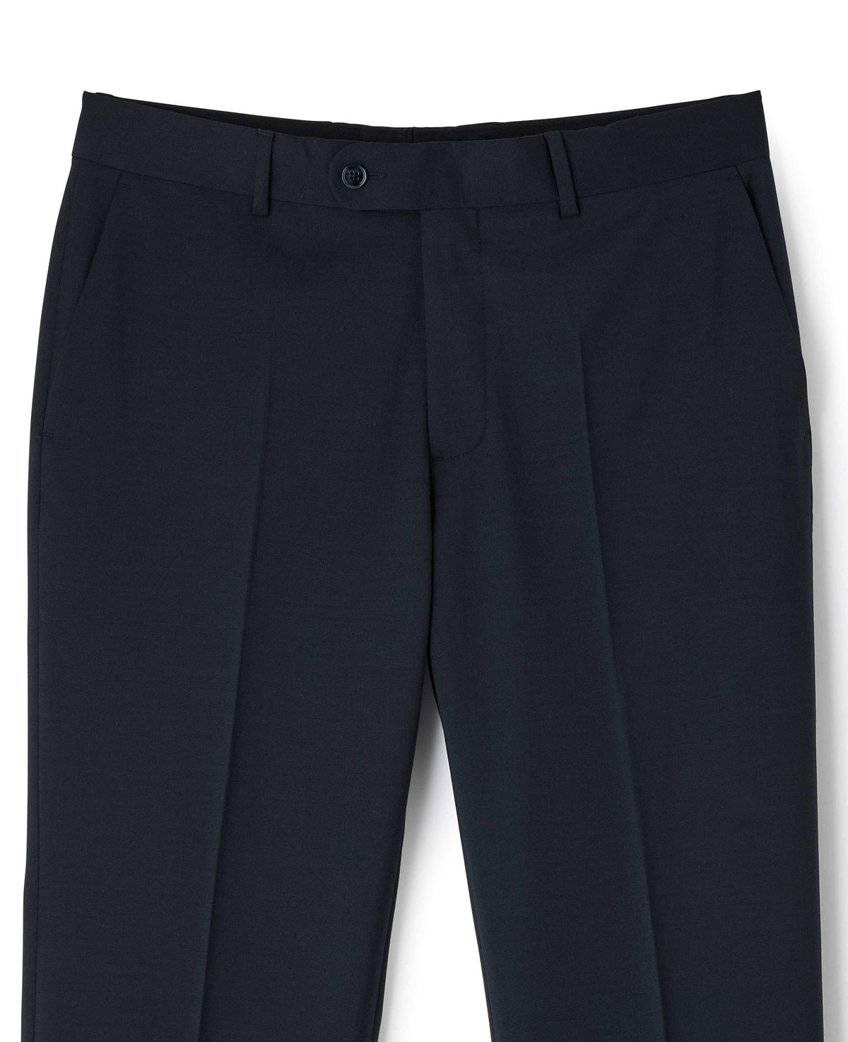 Dark Navy Wool Blend Tailored Trousers