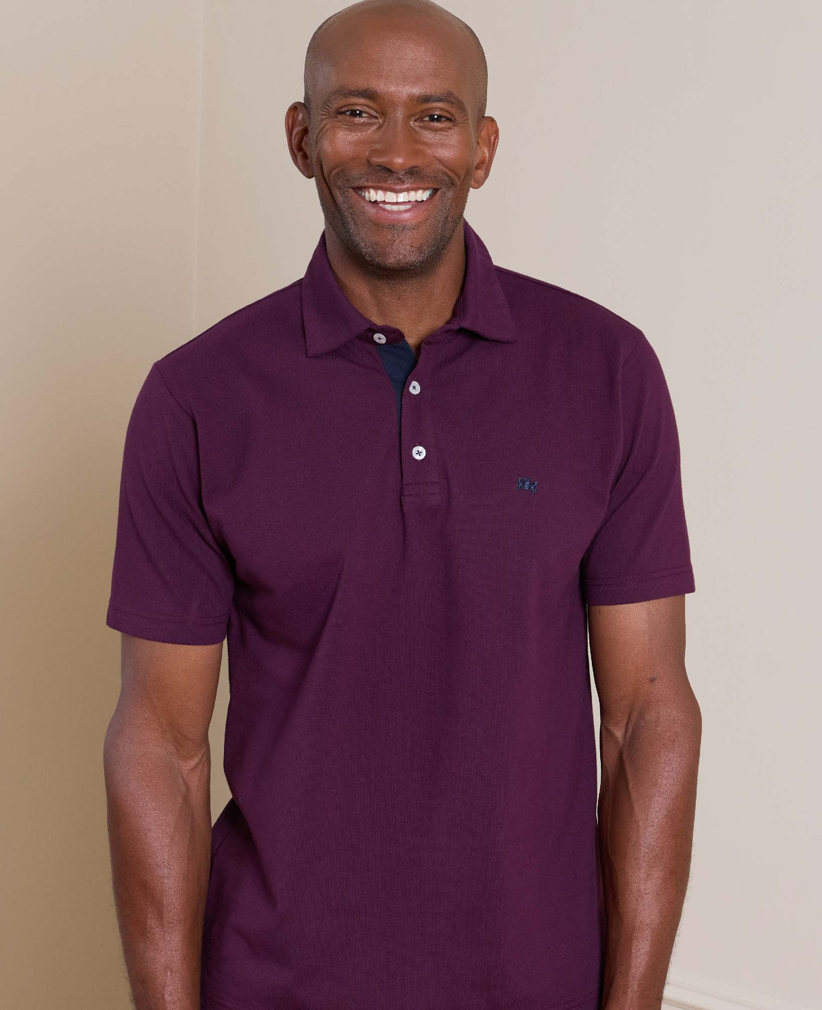 Deep Red Cotton Short Sleeve Polo Shirt