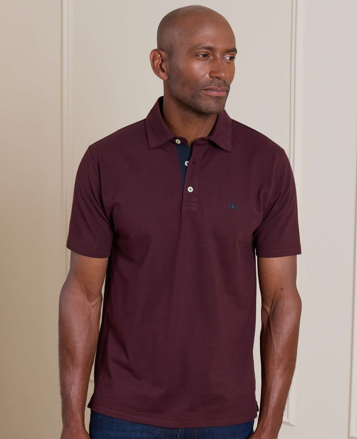 Deep Red Cotton Short Sleeve Polo Shirt