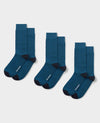 Denim Blue Cotton Rich Socks Three Pack