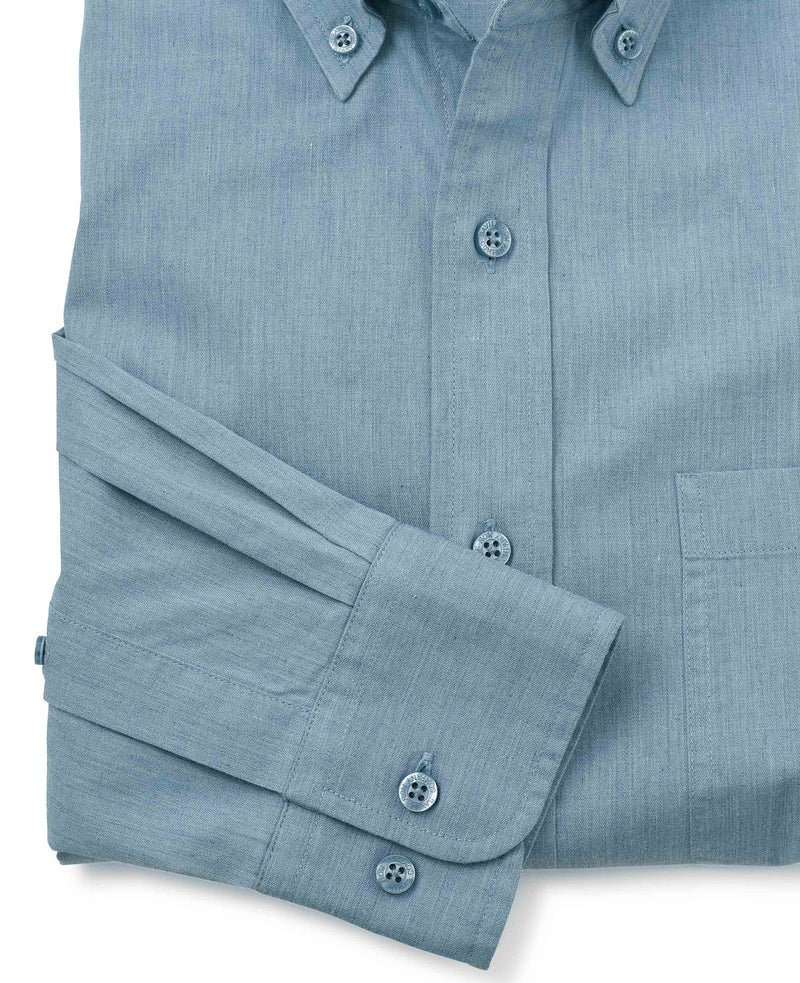 Denim Blue Melange Classic Fit Button-Down Shirt