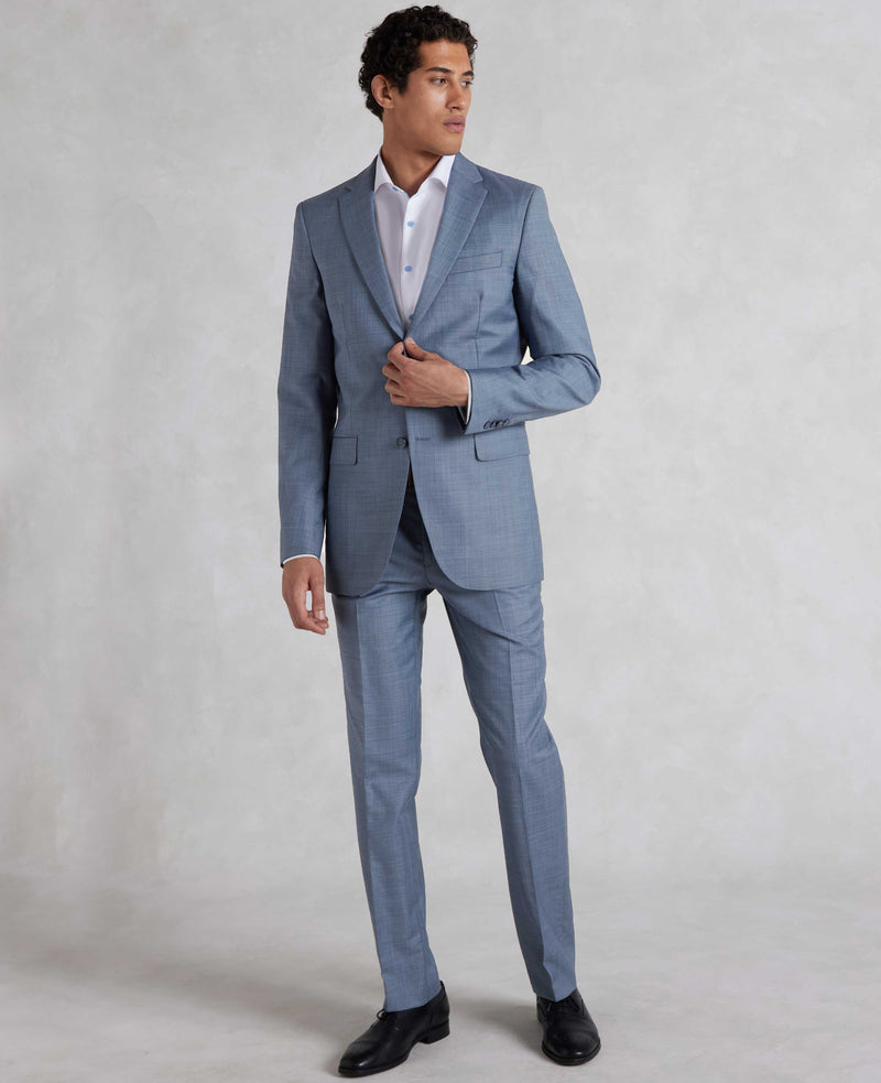 Denim Navy Wool Blend Suit Trousers