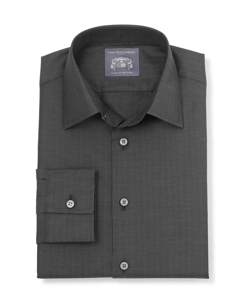 Men's dark grey herringbone made-to-measure shirt