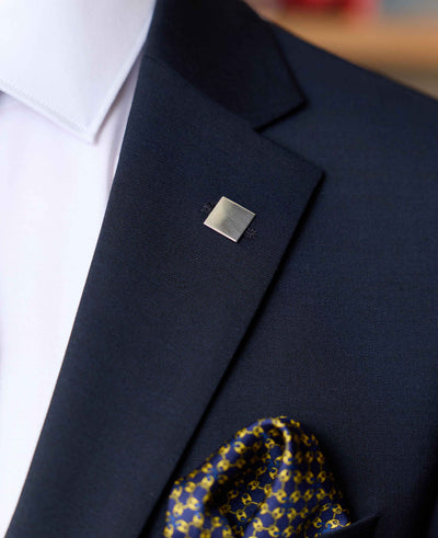 Engravable Sterling Silver Square Lapel Pin