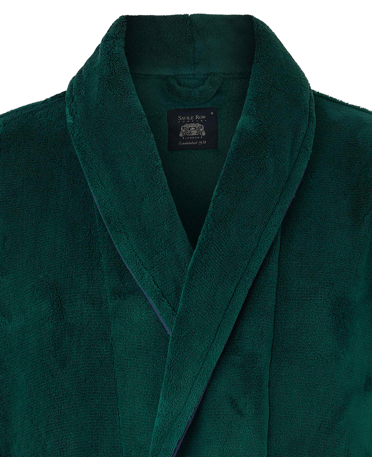 Forest Green Fleece Piped Dressing Gown