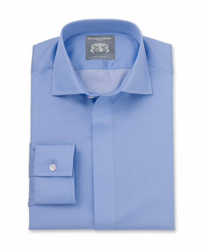 Men's Francis blue pinspot dobby made-to-measure shirt