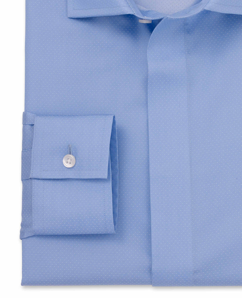 Francis Blue Pinspot Dobby Made-To-Measure Shirt