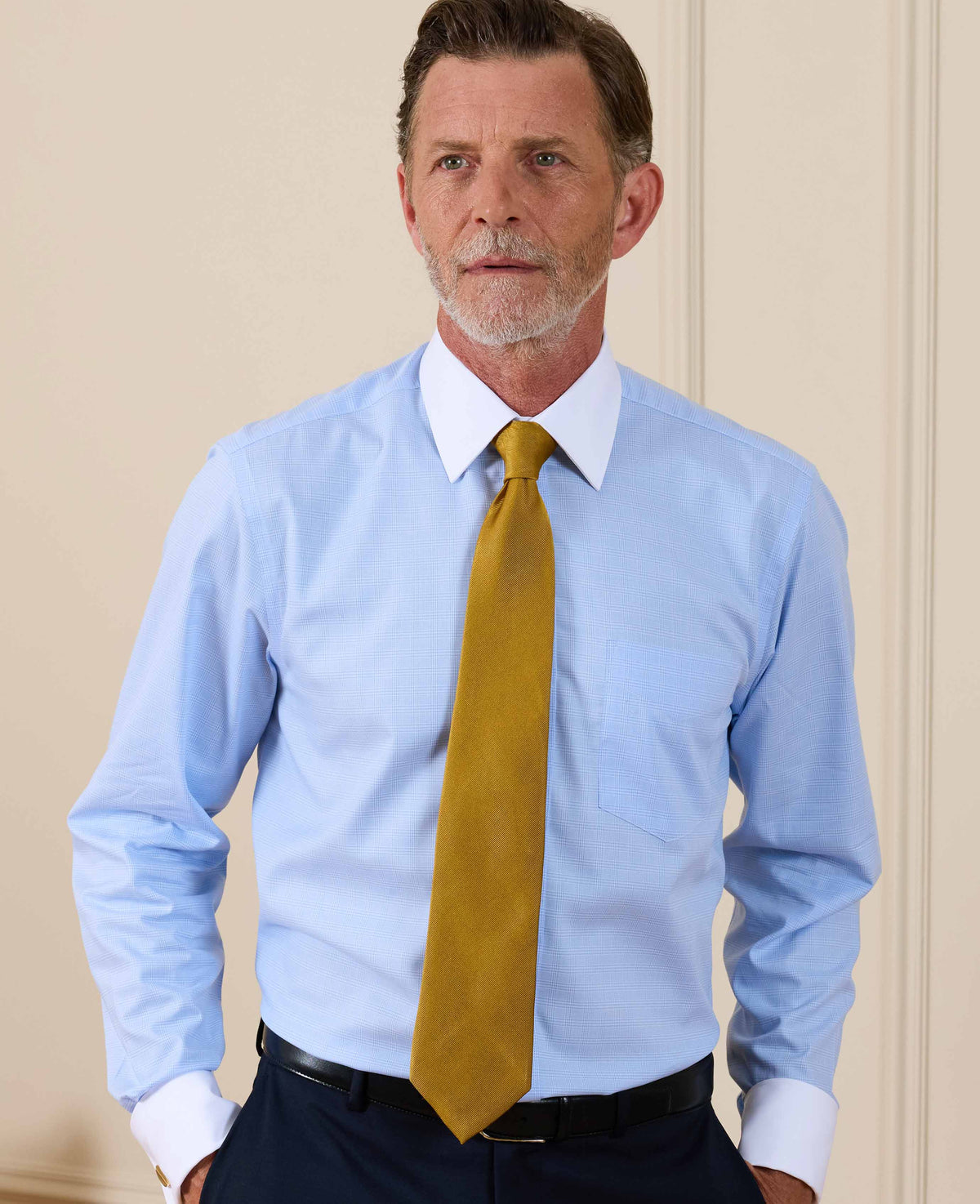 Gold Fine Twill Silk Tie