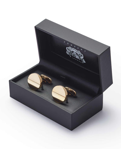 Gold Plated Circle Cufflinks