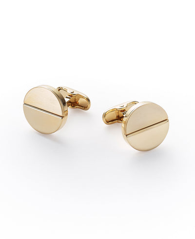 Gold Plated Circle Cufflinks