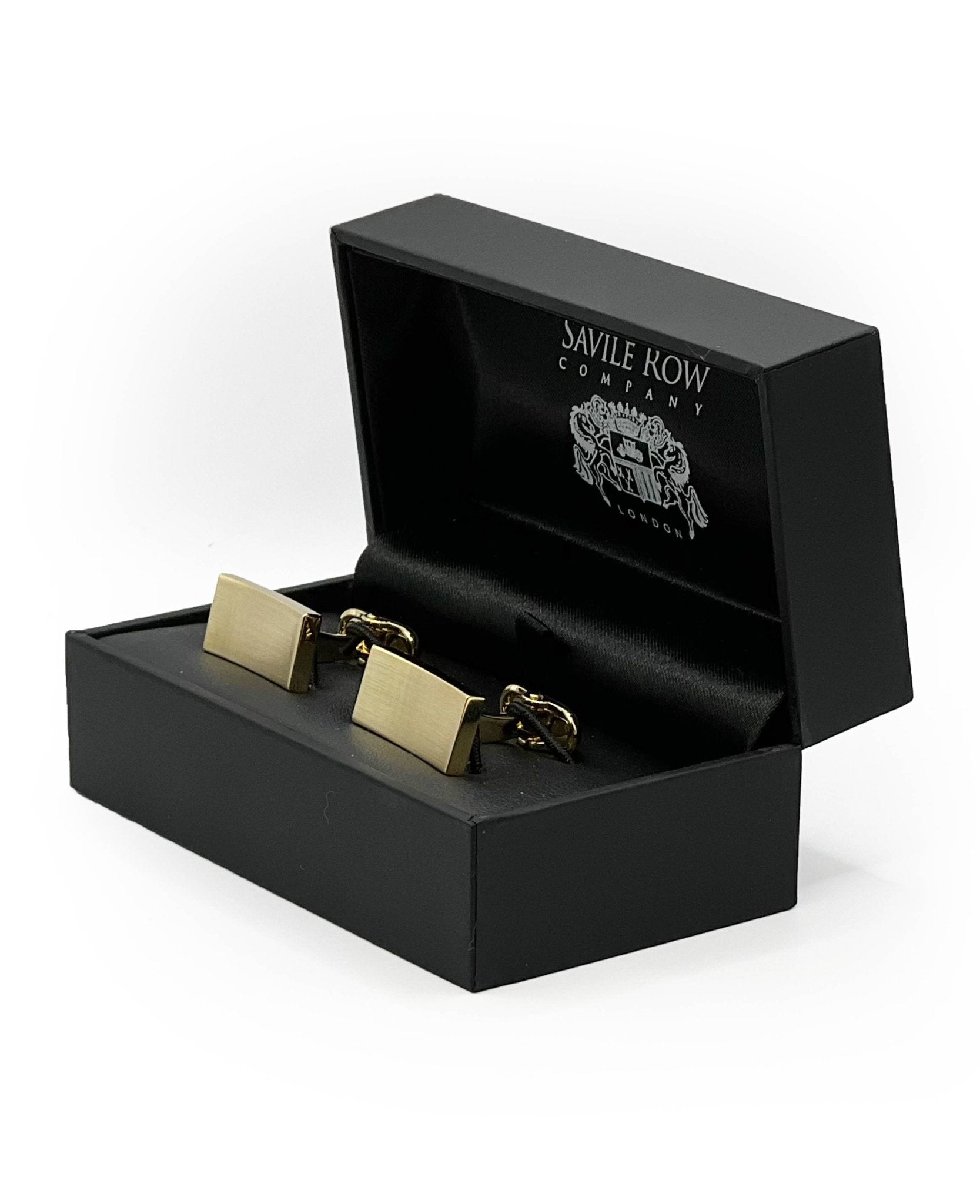 Men's Gold Tone Rhodium Plated Concave Cufflinks | Savile Row Company