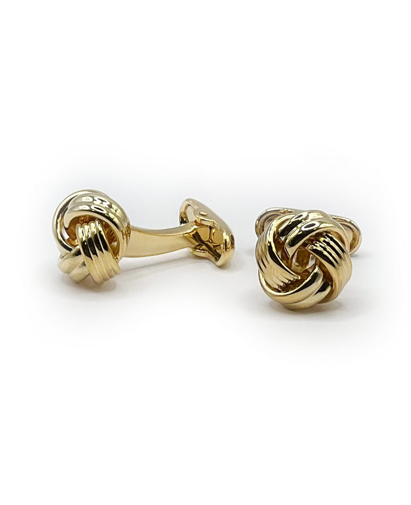 Men's Gold Rhodium Plated Knot Cufflinks