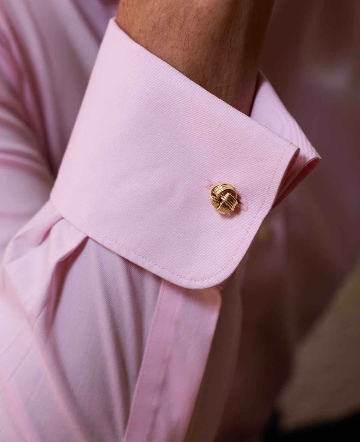 Gold Tone Rhodium Plated Knot Cufflinks
