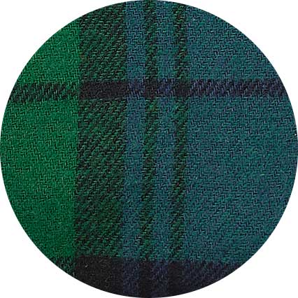 Men's Green Blue Brushed Cotton Twill Window Check Pyjamas fabric swatch