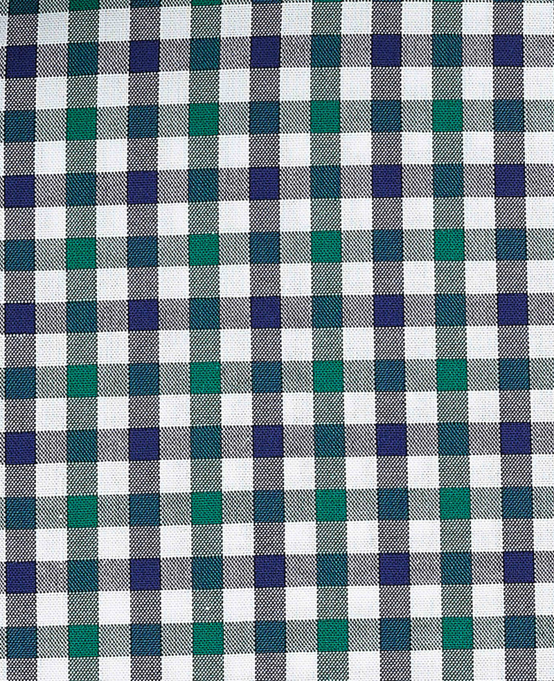 Green Blue Poplin Gingham Check Slim Fit Casual Shirt