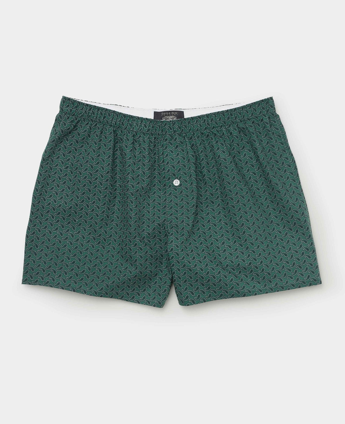 Green Cotton Paisley Boxer Shorts
