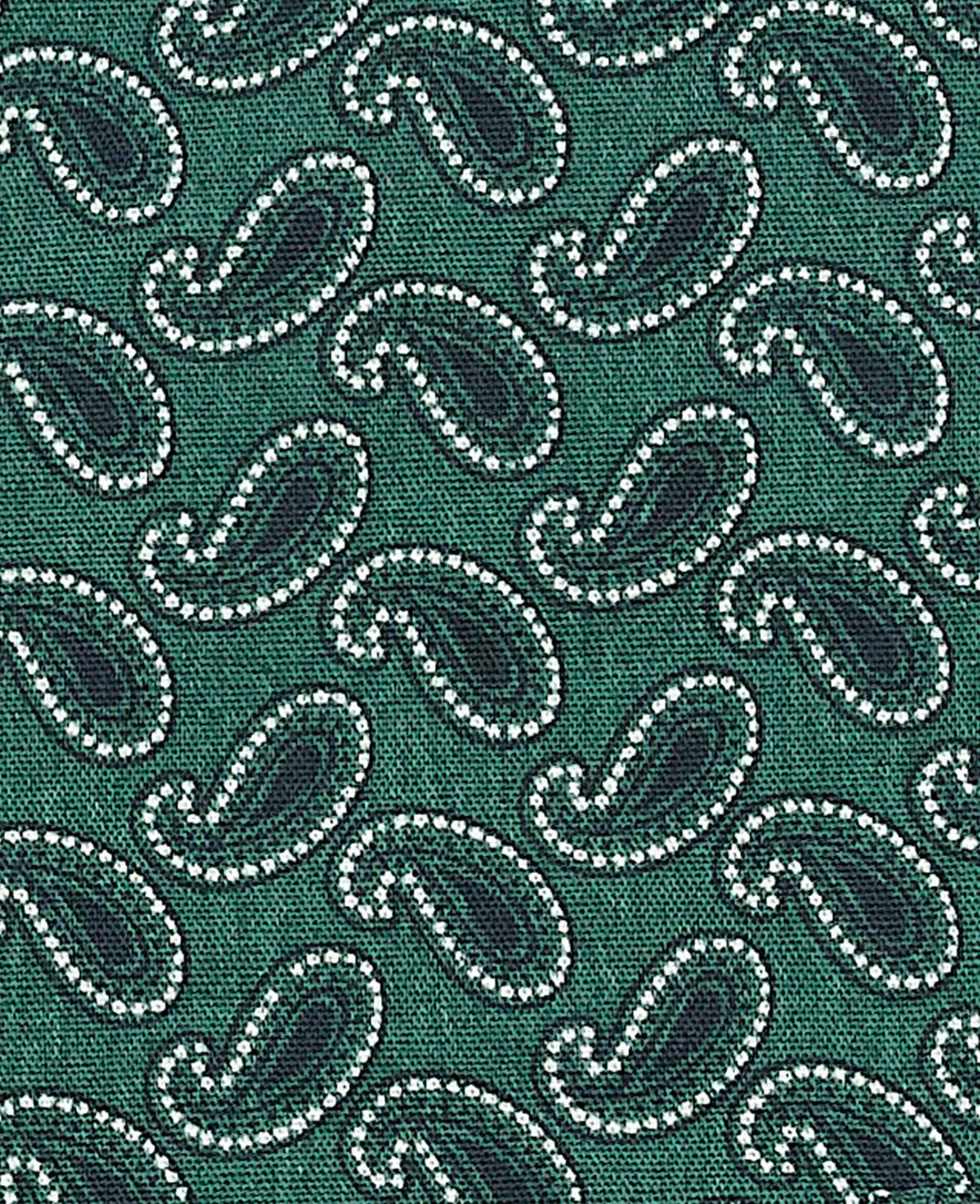 Green Cotton Paisley Revere Collar Pyjamas