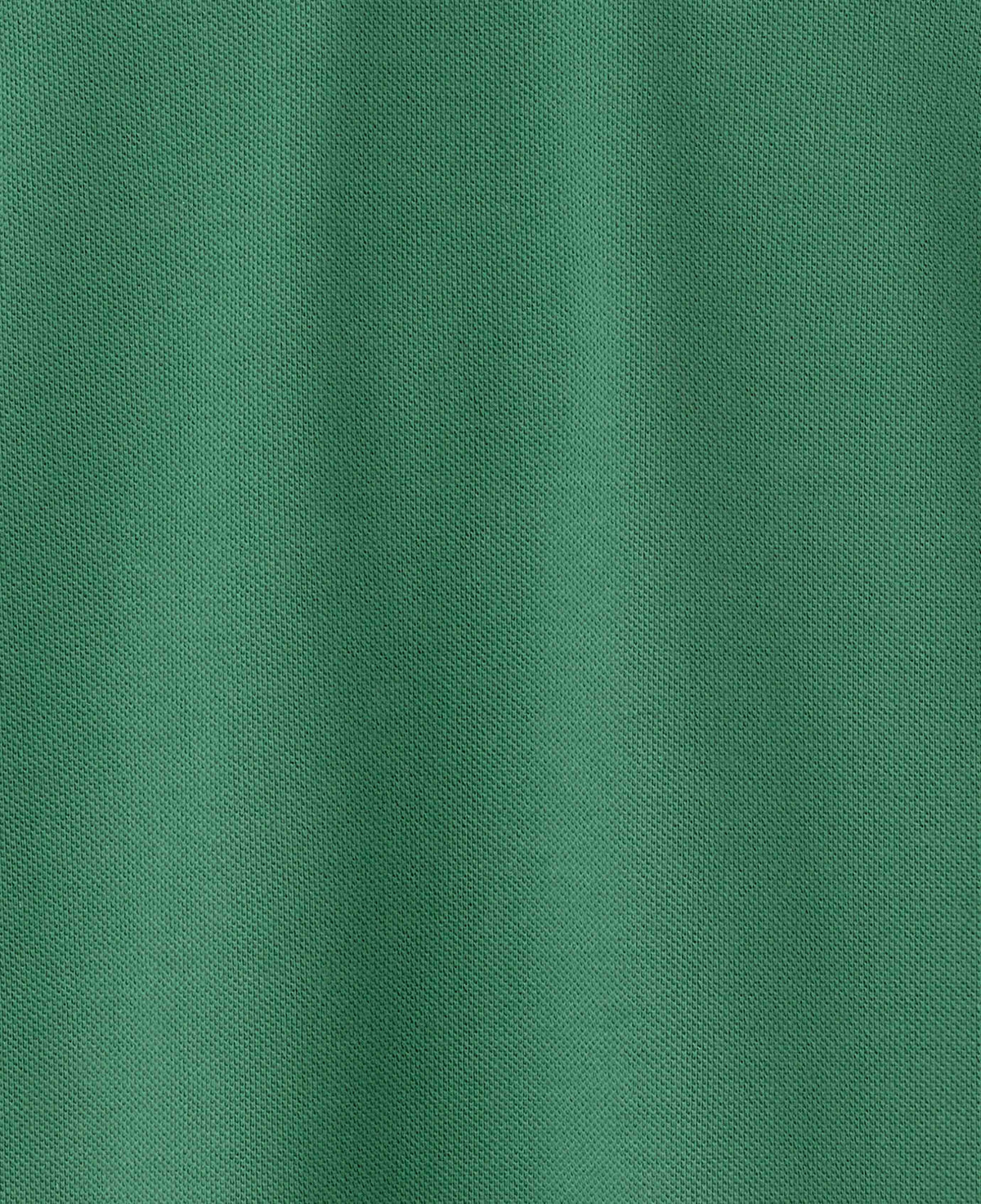 Men's Green Cotton Piqué Short Sleeve Polo Shirt fabric detail