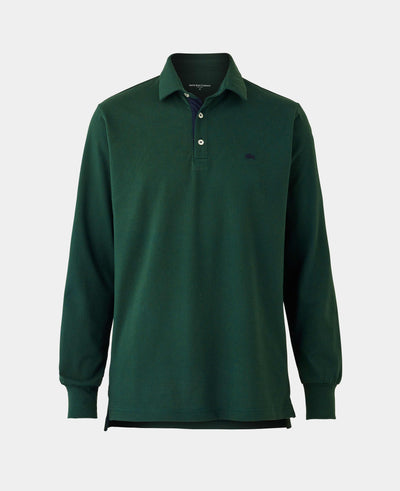 Dark Green Long Sleeve Polo Shirt