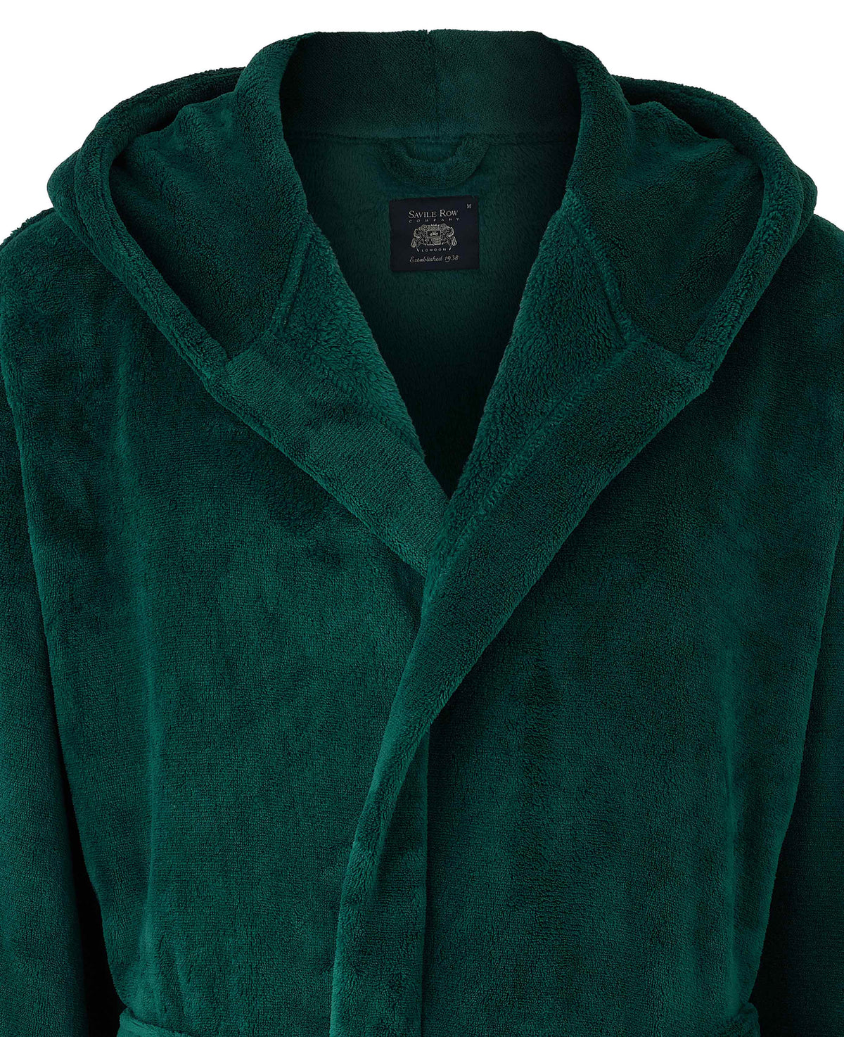 Green Hooded Fleece Dressing Gown