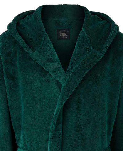 Green Hooded Fleece Dressing Gown