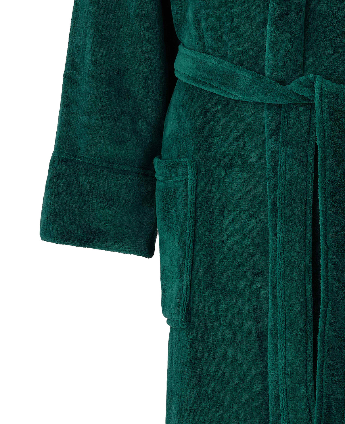 Green Hooded Fleece Dressing Gown