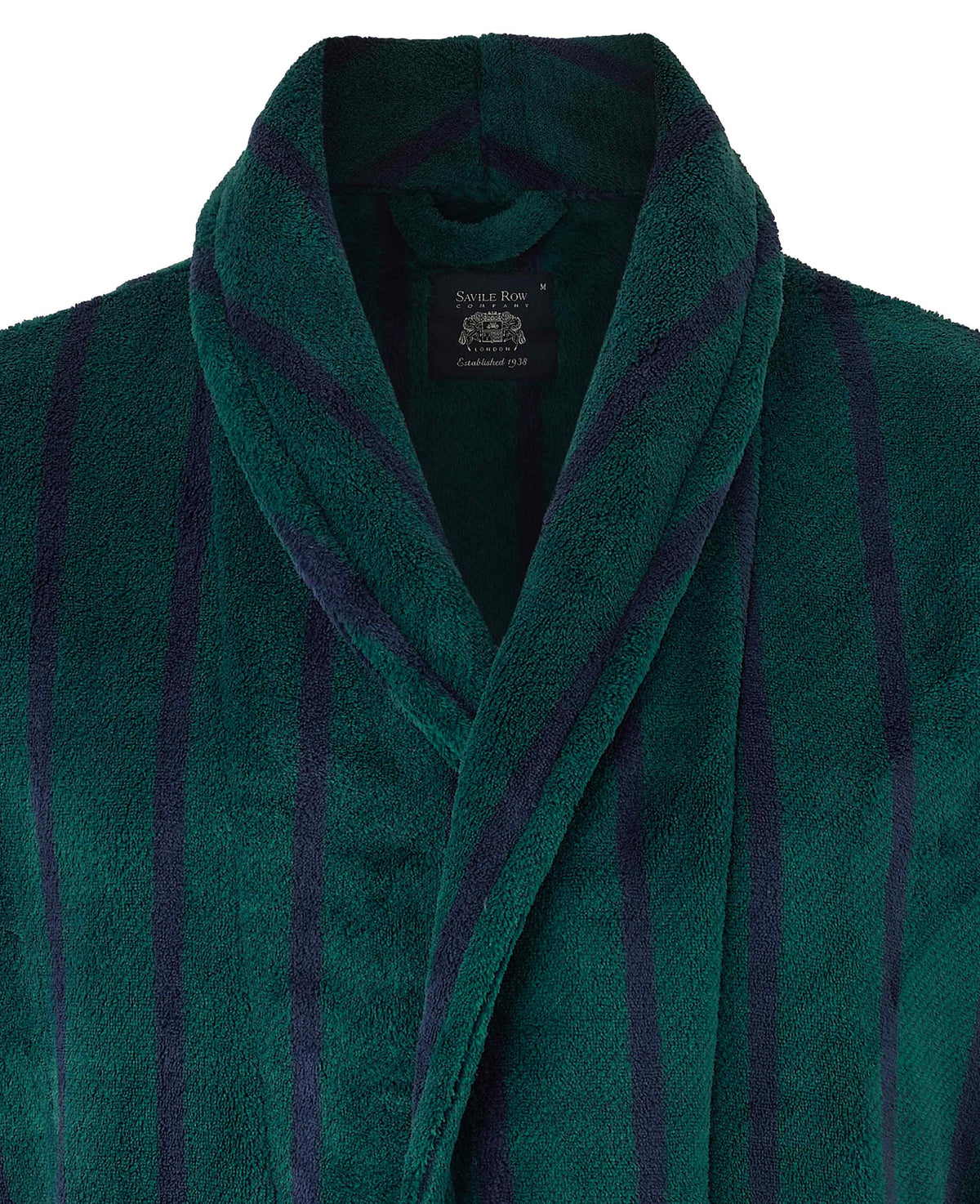 Green Navy Stripe Fleece Dressing Gown