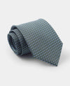 Green Square Print Silk Tie