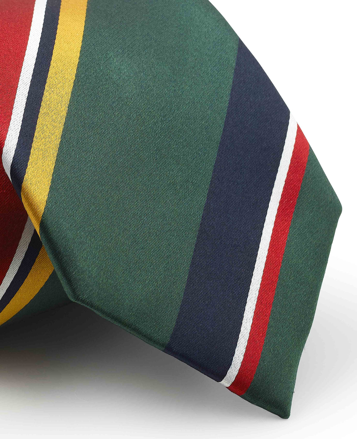 Men's Green Variegated Stripe Silk Tie pattern detail
