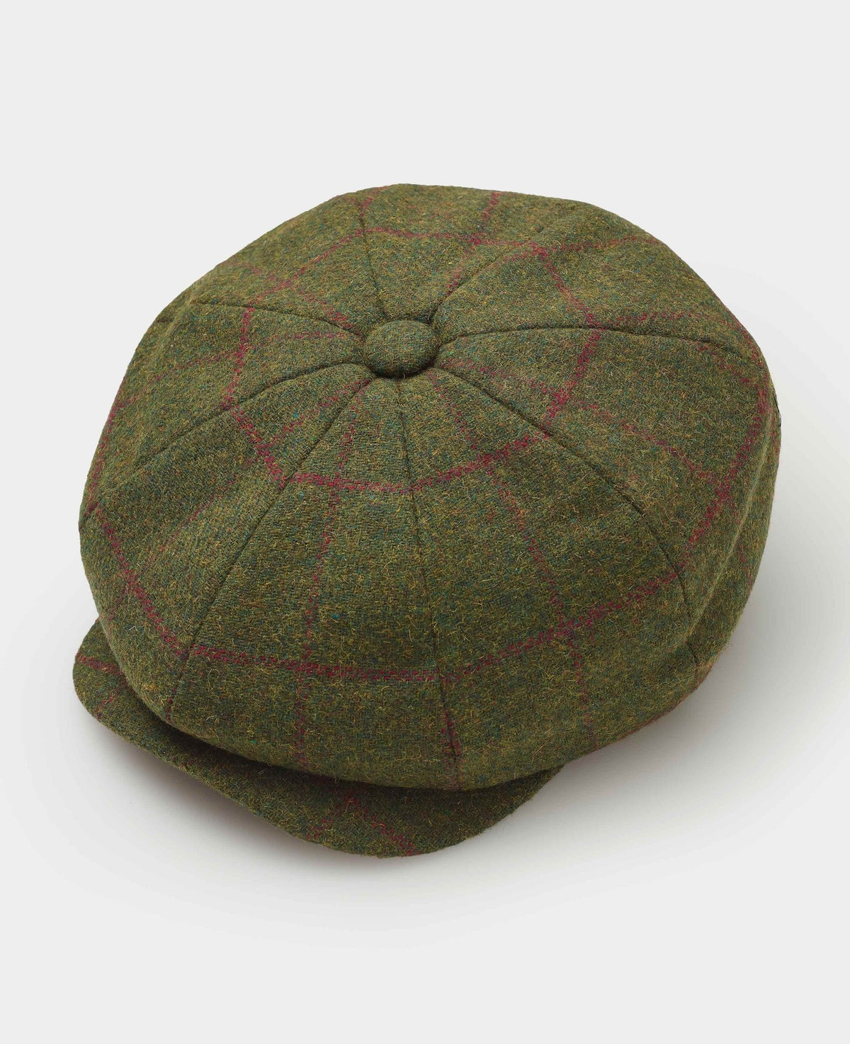 Green Wool Check Gatsby Flat Cap