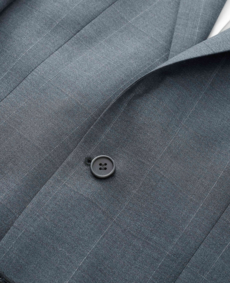 Grey Check Tailored Suit Jacket - Fabric Detail - MFJ354AFG