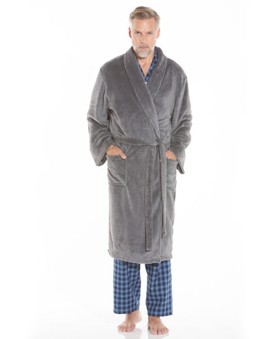 Grey Fleece Dressing Gown