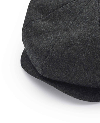 Grey Melton Wool Baker Boy Cap