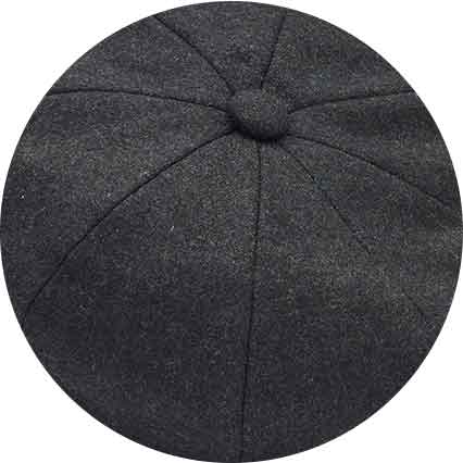 grey melton wool baker boy cap mht001gry fabric swatch