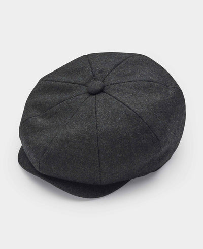Grey Melton Wool Baker Boy Cap