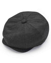 Grey Melton Wool Baker Boy Cap