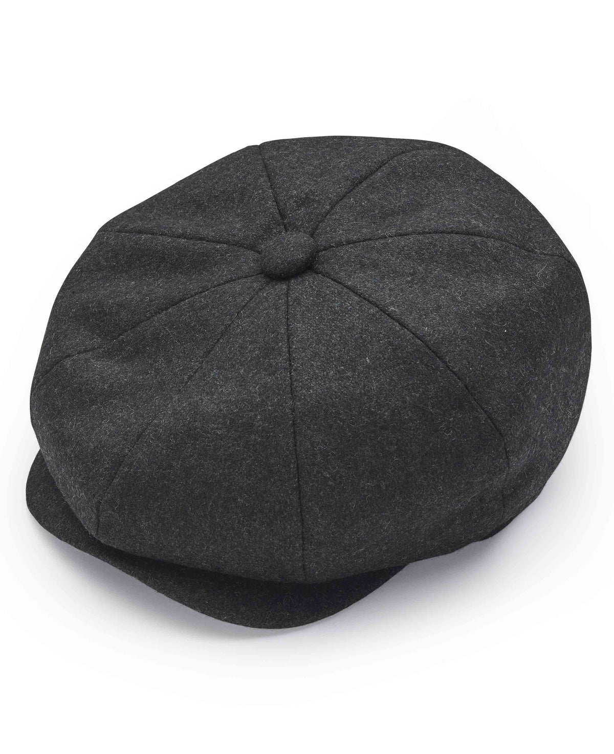 Men's Grey Melton Wool Baker Boy Cap